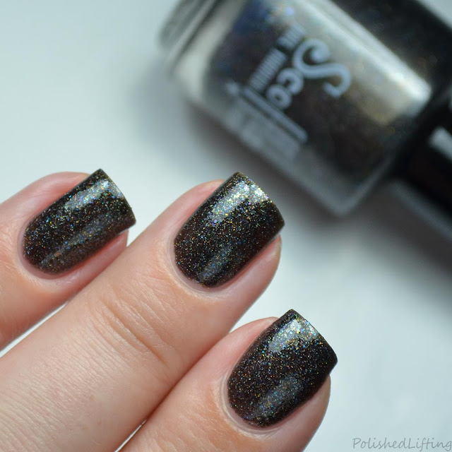 black rainbow nail polish