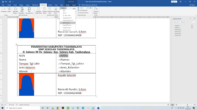 Cara Mudah Membuat Kartu Siswa Micorosoft Word Menggunakan Mailing Merge