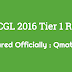 SSC CGL 2016 Tier 1 Result Declared Officially (ssc.nic.in) Download PDF