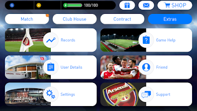  PES 2018 Mobile Android Minimum Patch V3.9 Arsenal Graphic Menu