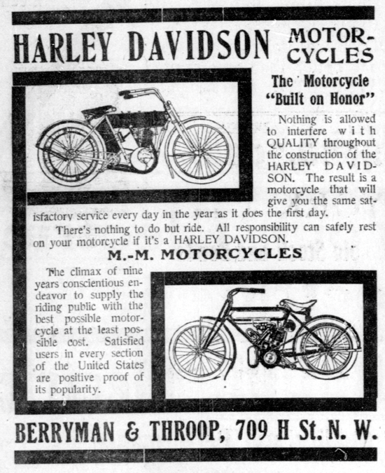 Harley-Davidson advertising May 30, 1909