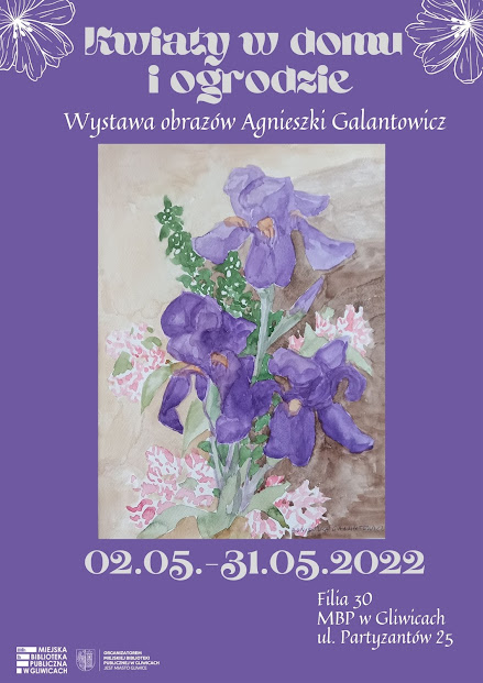 Plakat promujący wystawę "Kwiaty w domu i ogrodzie"