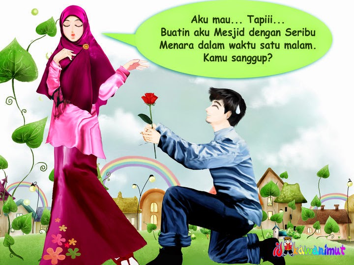  Foto  Kartun  Pasangan  Muslim Romantis  Kumpulan Gambar  