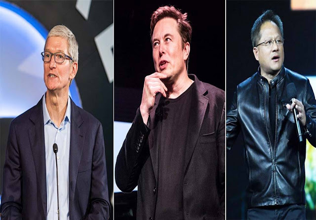 Tim Cook, Elon Musk E Jensen Huang