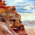 "Mighty Masada (Israel)" by Karla Nolan, palette knife oil painting