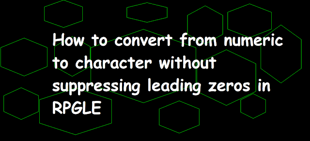 how to convert from numeric to character without suppressing leading zeros in RPGLE, Numeric to character conversion in RPG, %CHAR, %EDITC, edit code X in as400, ibmi, as400,as400andsqltricks