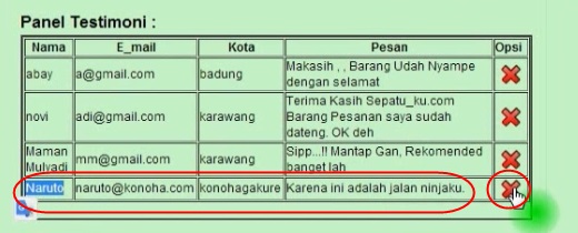 Cara Membuat Data Laporan Testimoni Di Halaman Admin Web 