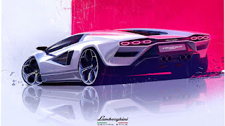 Lamborghini Countach LPI 800-4 2022 sketch exterior dxpart