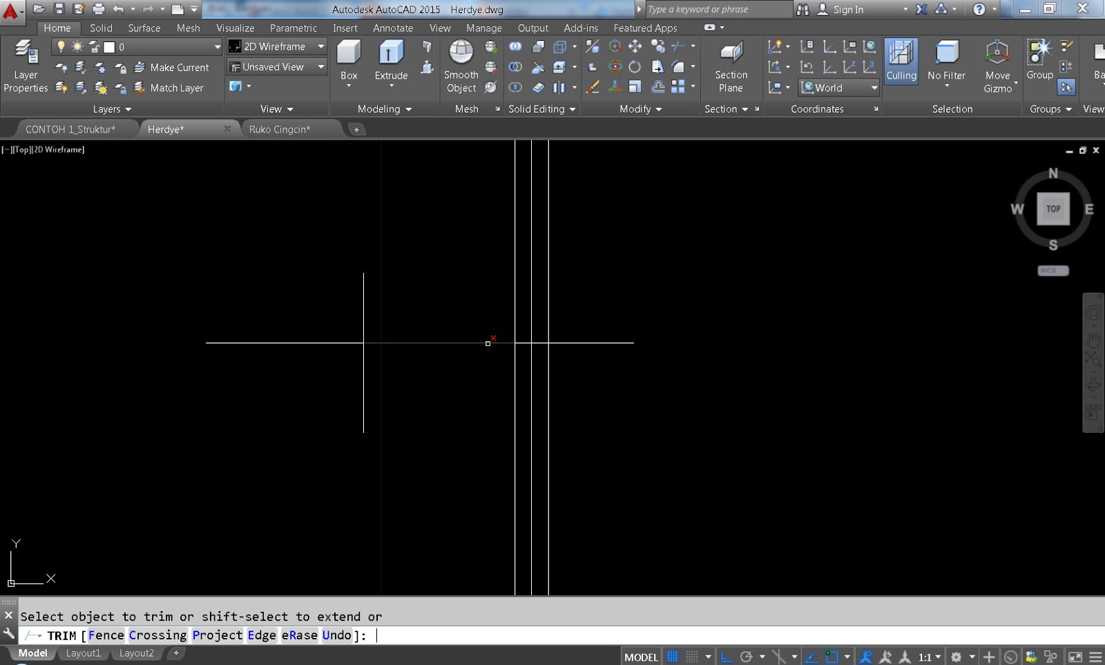 Herdi AutoCAD Cara Potong Garis Di AutoCAD Pemula