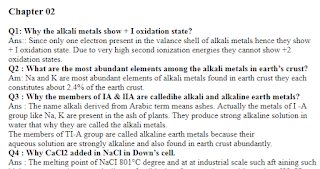 2nd year Chemistry chapter 2 Important Short Questions 