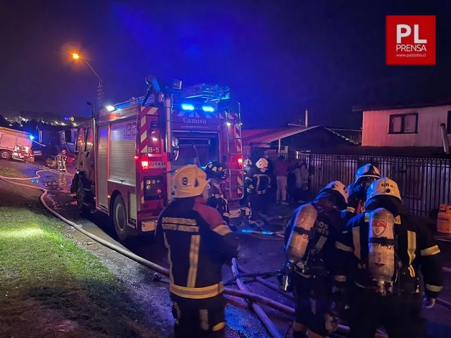 Incendio en población Bernardo O'Higgins