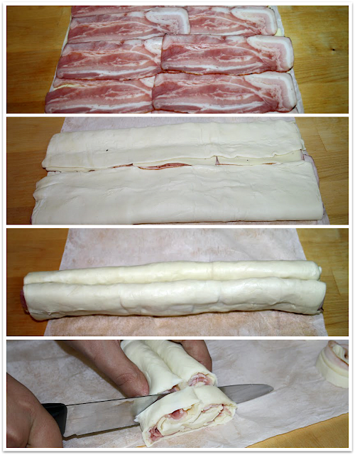 Proceso de elaboración palmeritas saladas - bacón y queso