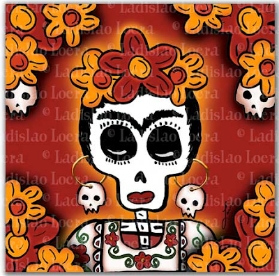 Frida sugar skull magnet