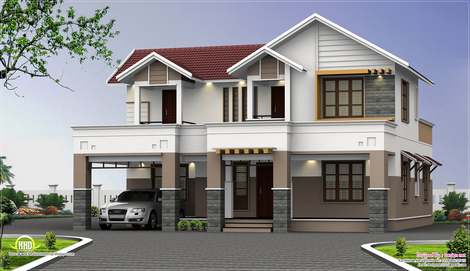 2500 sq feet two  storey  house  elevation Kerala  home  