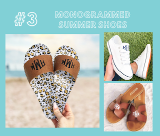 Monogrammed summer jelly slides, sneakers, and cutout sandals