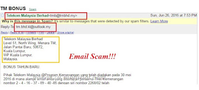 TM BONUS, Bonus Tahun Baru, Email Spam,