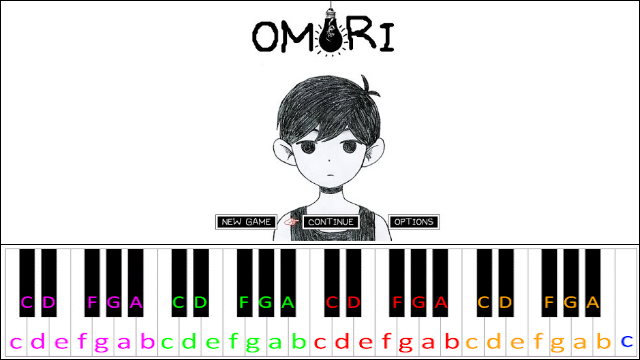 001 Title - Omori Piano / Keyboard Easy Letter Notes for Beginners