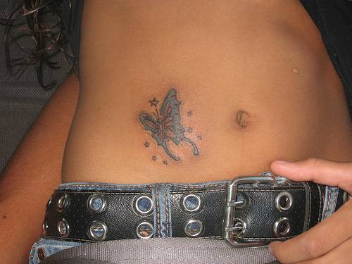 Butterfly Tattoos on Hip For Girls