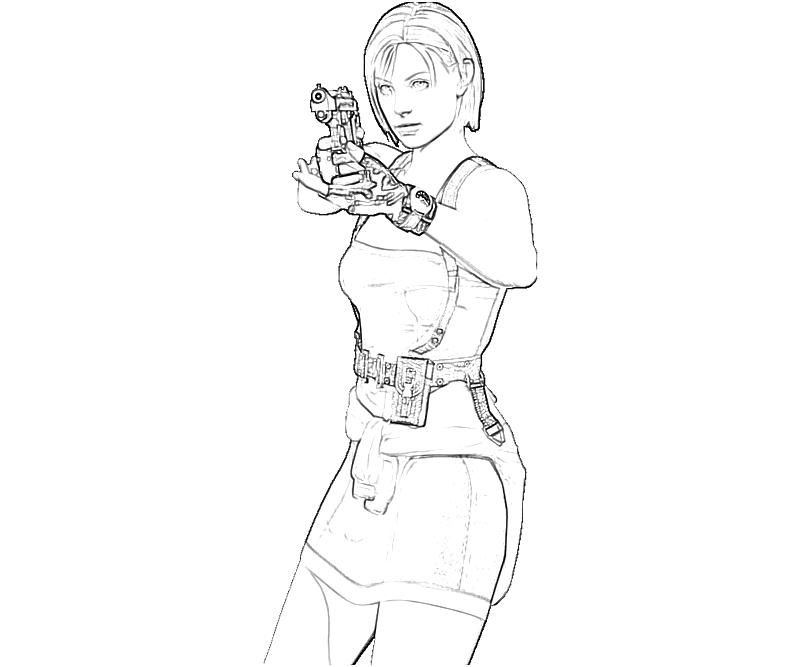 Printable Jill Valentine Character Coloring Pages 6 title=