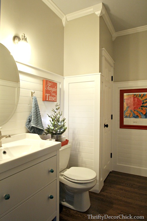plank walls bathroom