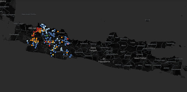 Peta Penyabaran Virus Corona Jawa