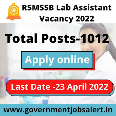 Lab Assistant Vacancy 2022