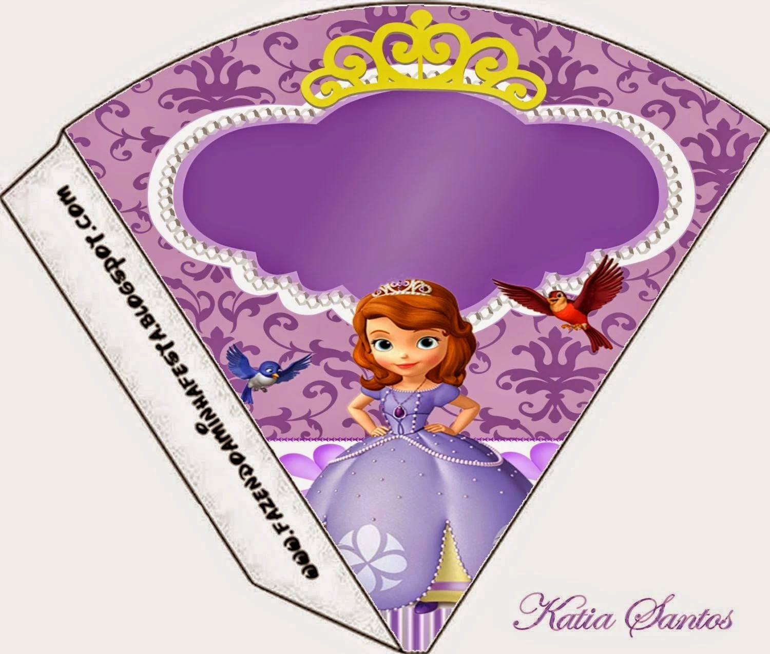 Sweet Sofia the First Free Printable Cones.