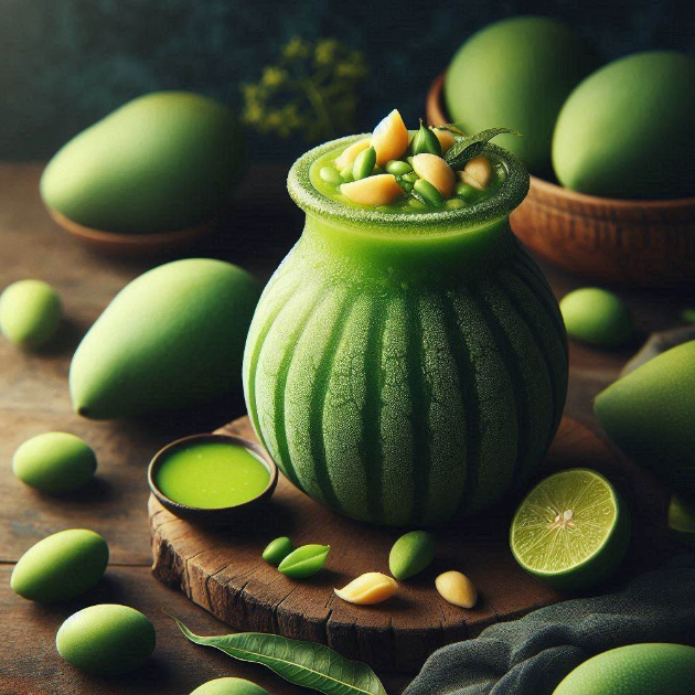 কাঁচা আমের স্কোয়াস - Green mango squash