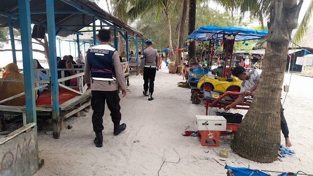 Kapolsek Labuhan Ruku Akp Fery Kusnadi, SH. MH, Melaksanakan Monitoring Obyek Wisata Pantai Bunga