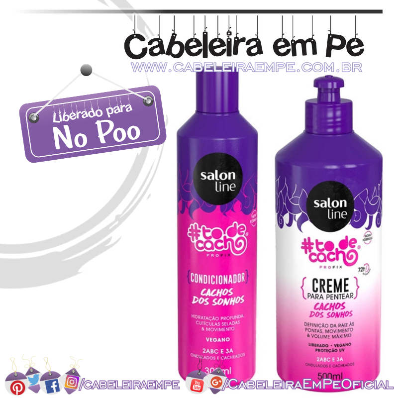 Condicionador E Creme Para Pentear #todecacho Cachos Dos Sonhos Salon Line (No Poo)