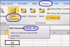 Các thủ thuật làm việc với Comment trong Excel 2007