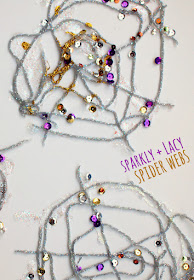 Sparkly and Lacy Yarn Spider Web craft for kids