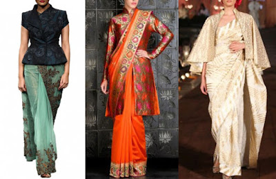 sarees with Jackets and Crapes