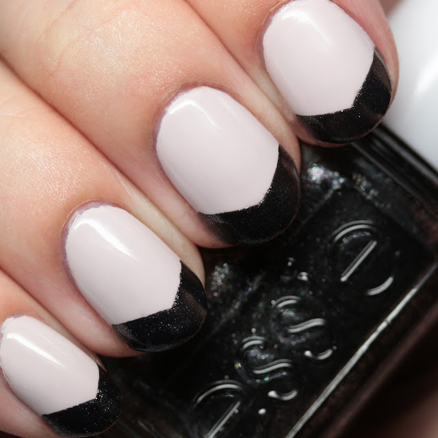 Essie Between the Seats and Tribal Text-Styles Art Deco French manicure
