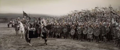 Scène du discours d'Aragorn à la bataille finale, dans Le Retour du Roi