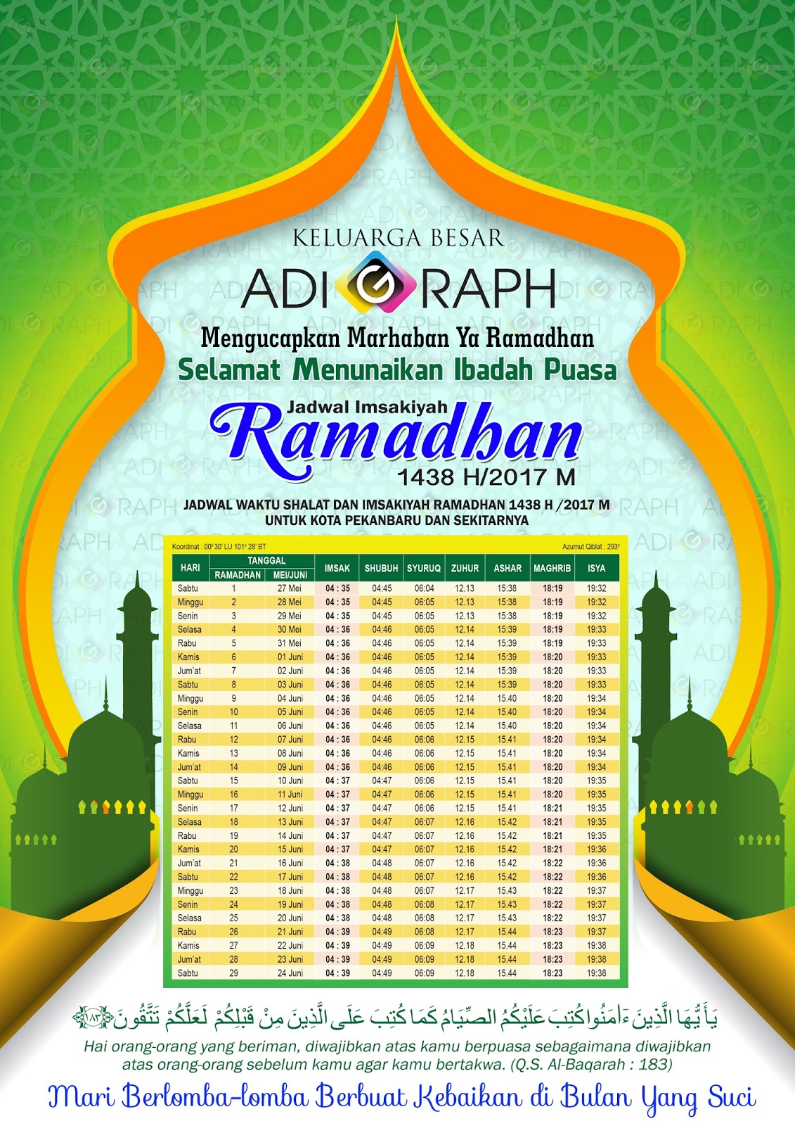 JADWAL IMSAKIYAH RAMADHAN Adhigraph