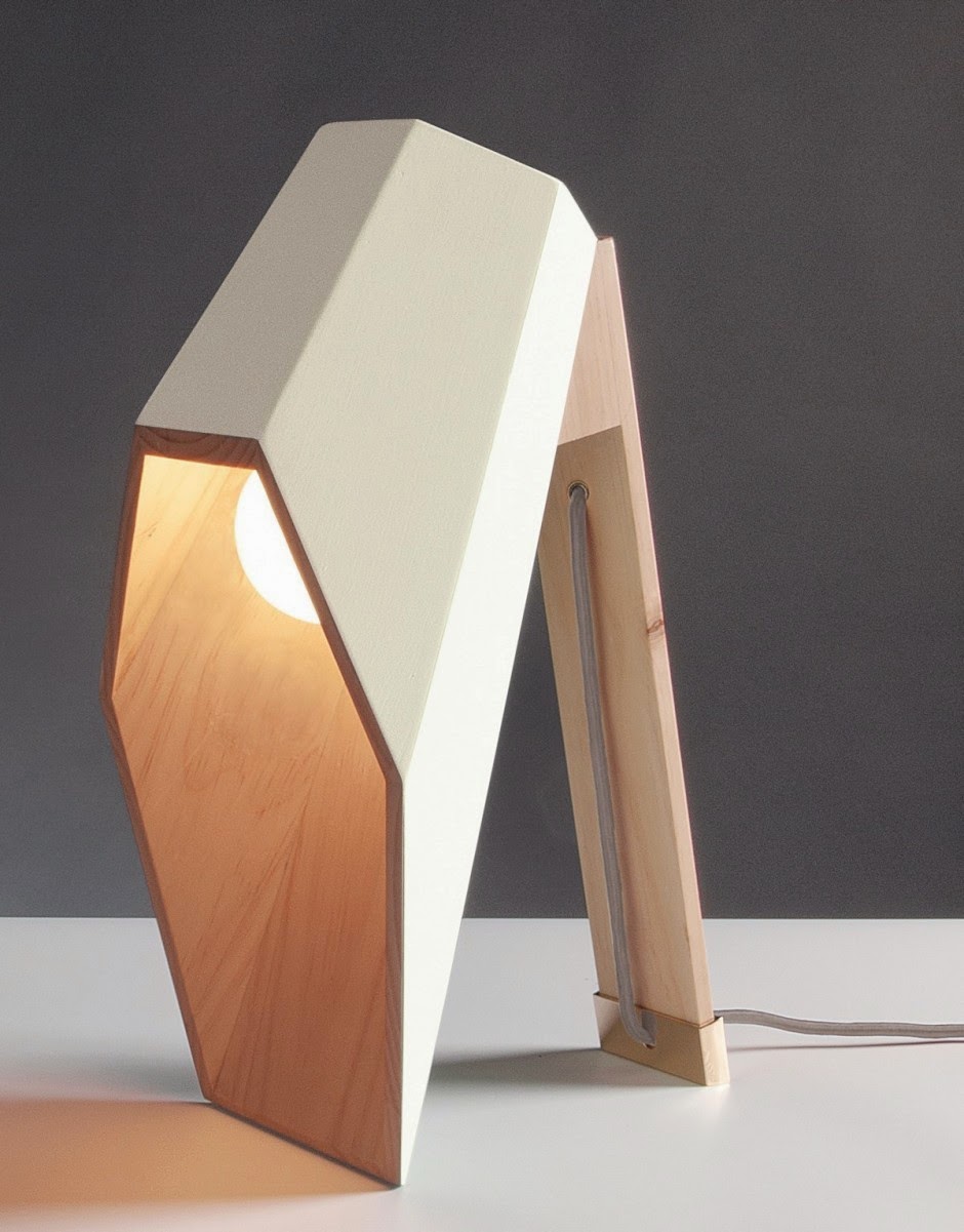 Wood table lamp furniture by Alessandro Zambelli