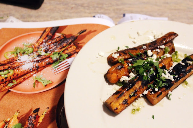 Grilled Carrots with Limey Hot Sauce and Feta