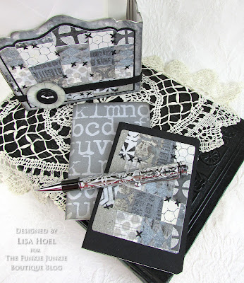 Lisa Hoel for The Funkie Junkie Boutique - Card Caddy Desk Set  #creativejuicefreshsqueezed #eileenhull #mymakingstory #tim_holtz #thefunkiejunkieboutique #sizzix