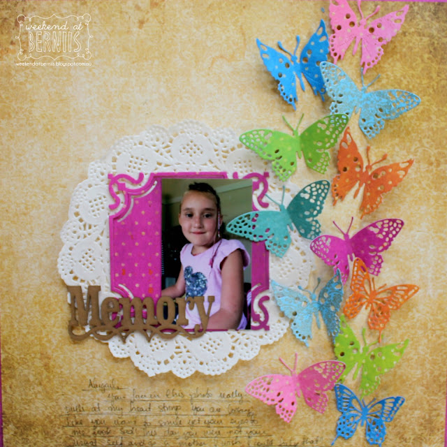 Memory layout by Bernii Miller for BoBunny using the Vintage Double Dot range.