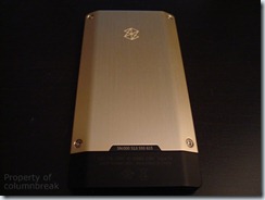The back of the Zune HD.