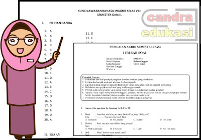  halo para pencari edukasi selamat berkunjung kembali di blog yang sangat Soal PAS Bahasa Inggris Kelas 8 Semester 1 Tahun 2019/2020