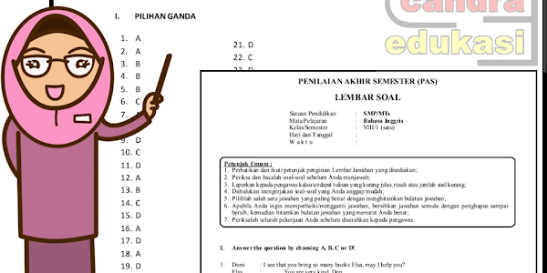 Soal PAS Bahasa Inggris Kelas 8 Semester 1 Tahun 2019/2020