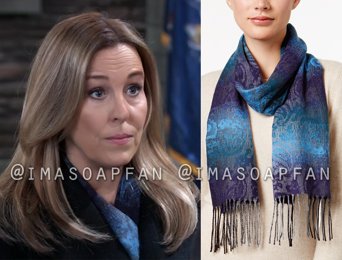 Laura Webber, Genie Francis, Blue Ombre Paisley Scarf, General Hospital, GH