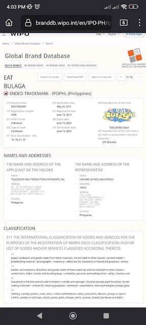 Tjv eat bulaga trademark