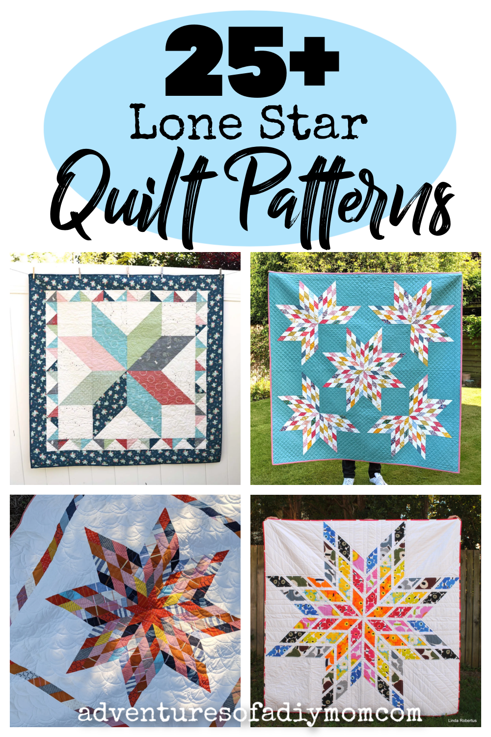Patchwork Lone Star Quilt Pattern - PRINTED