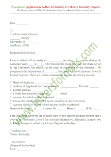 application letter for refund of library security