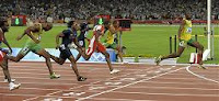 Usain Bolt wins the men's 100-meter final at the 2008 Olympics