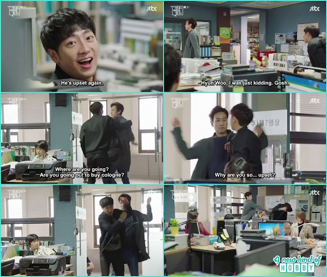  funny when hyun woo hit joon young like a robot in the office - My Wife Having an Affair - Episode 2 (Eng Sub) 