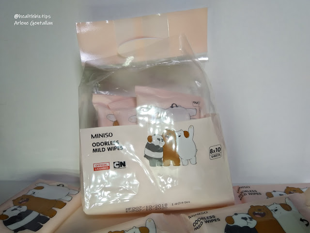 Miniso We Bare Bears Odorless Mild Wipes Review | Healthbiztips